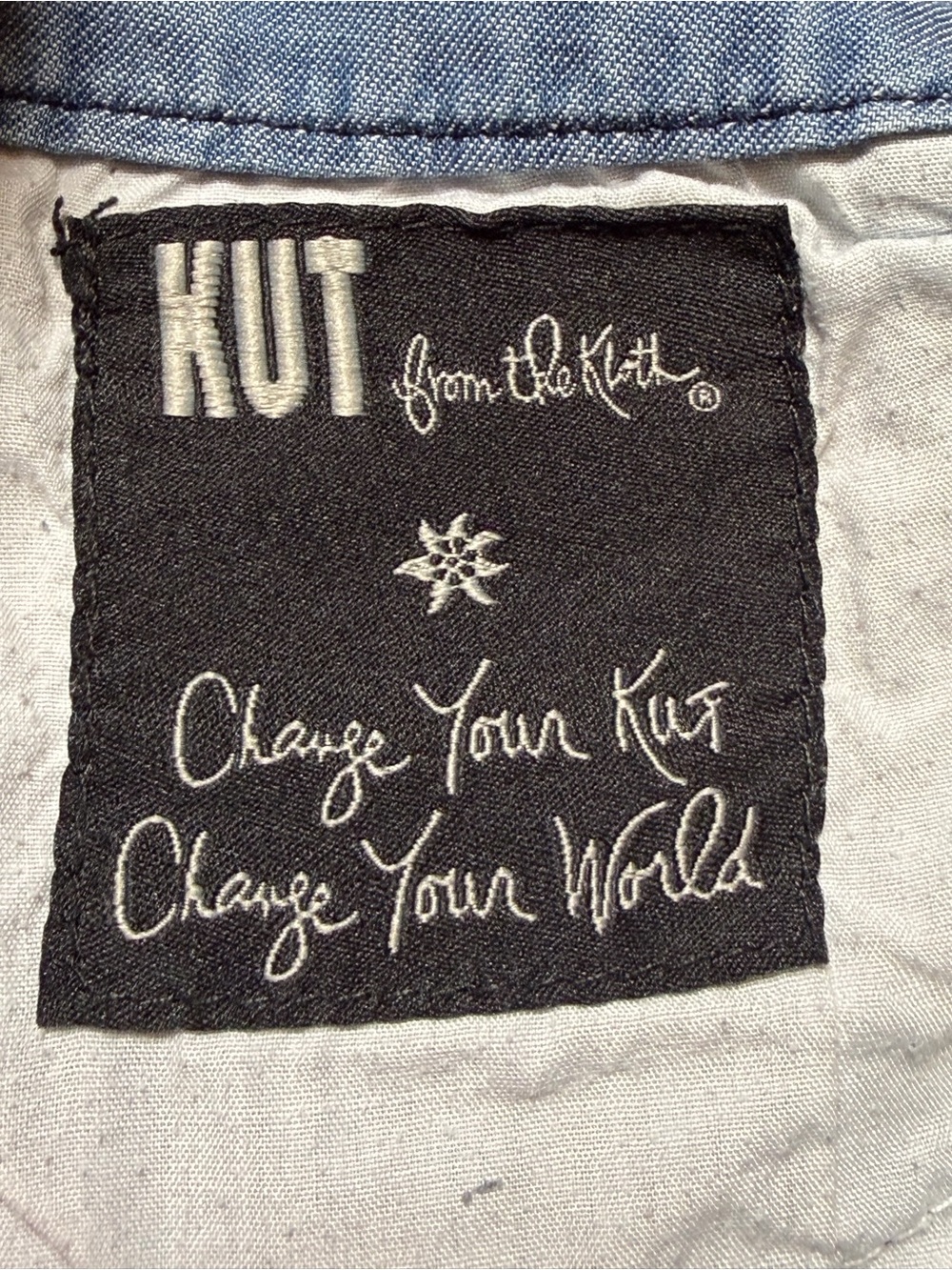 KUT from Kloth Chambray Wide Leg Pants Size 6 Light Wash Drawstring Jeans - Picture 11 of 13